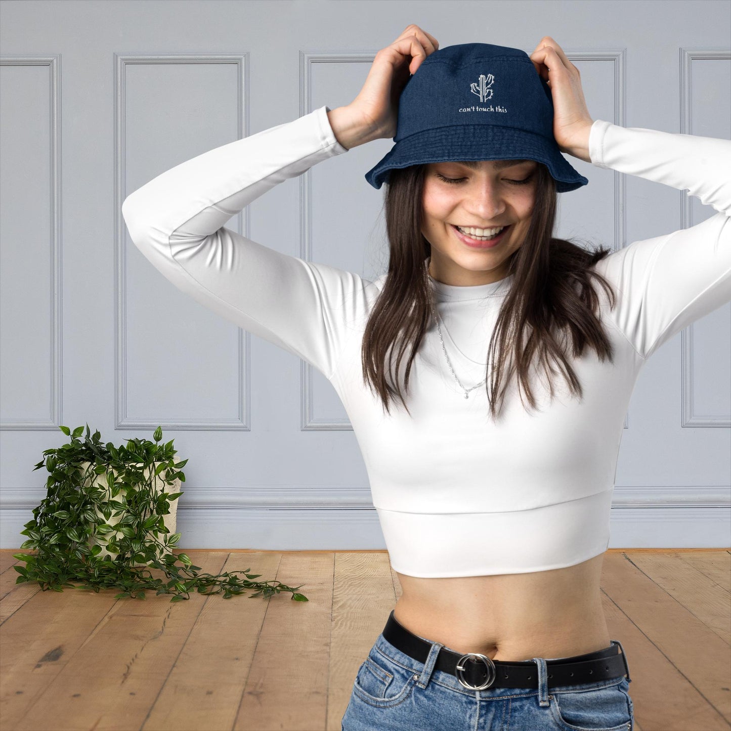 Cactus -Denim bucket hat