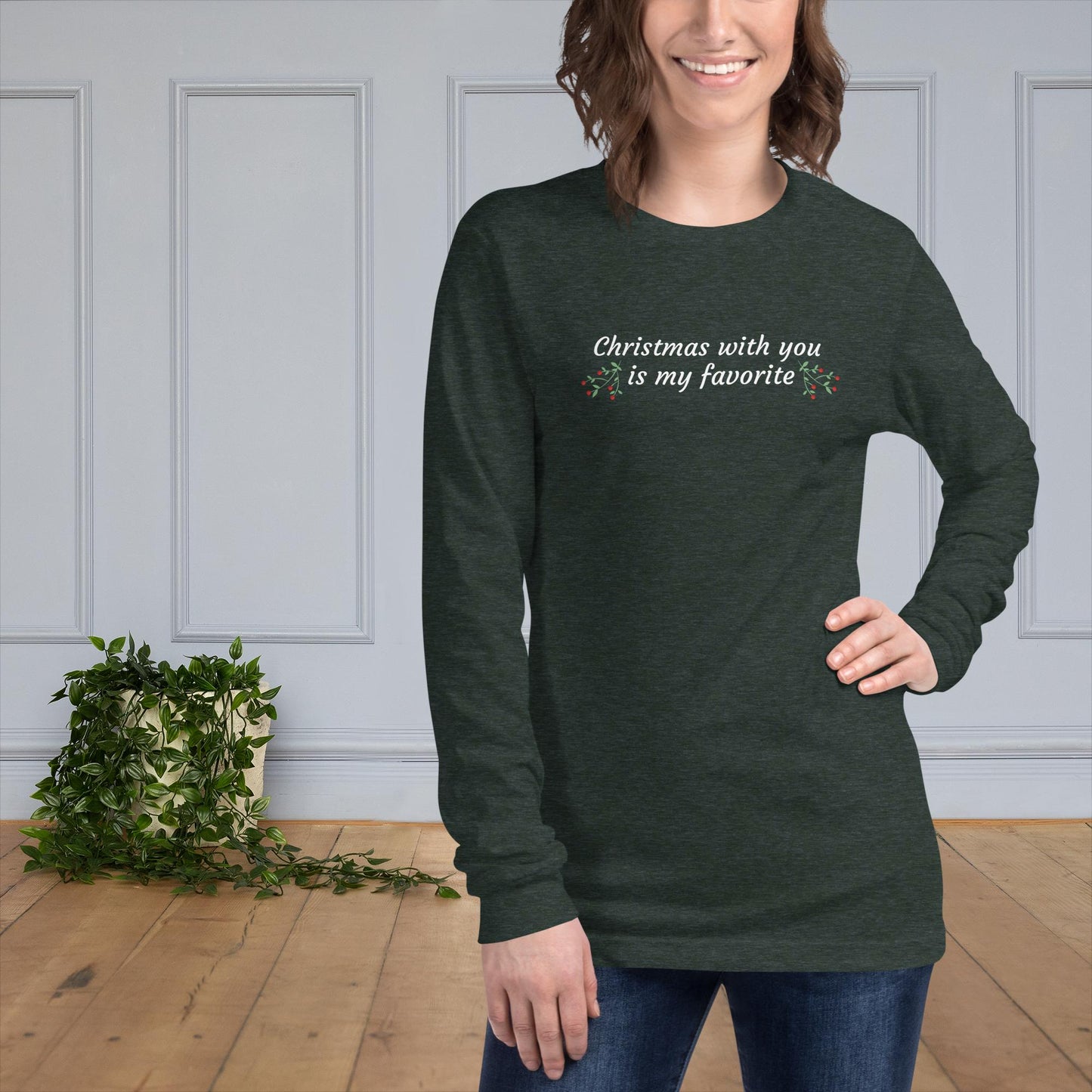 Christmas with You is My Favorite - Unisex Long Sleeve Tee