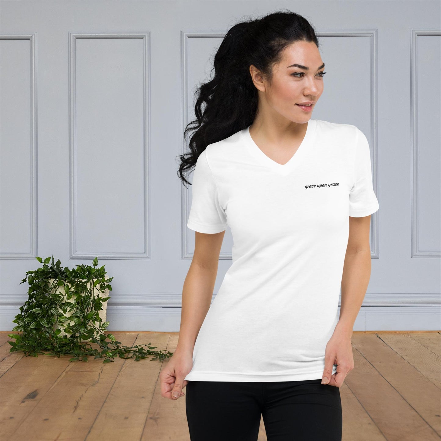 Grace Upon Grace - Unisex Short Sleeve V-Neck T-Shirt