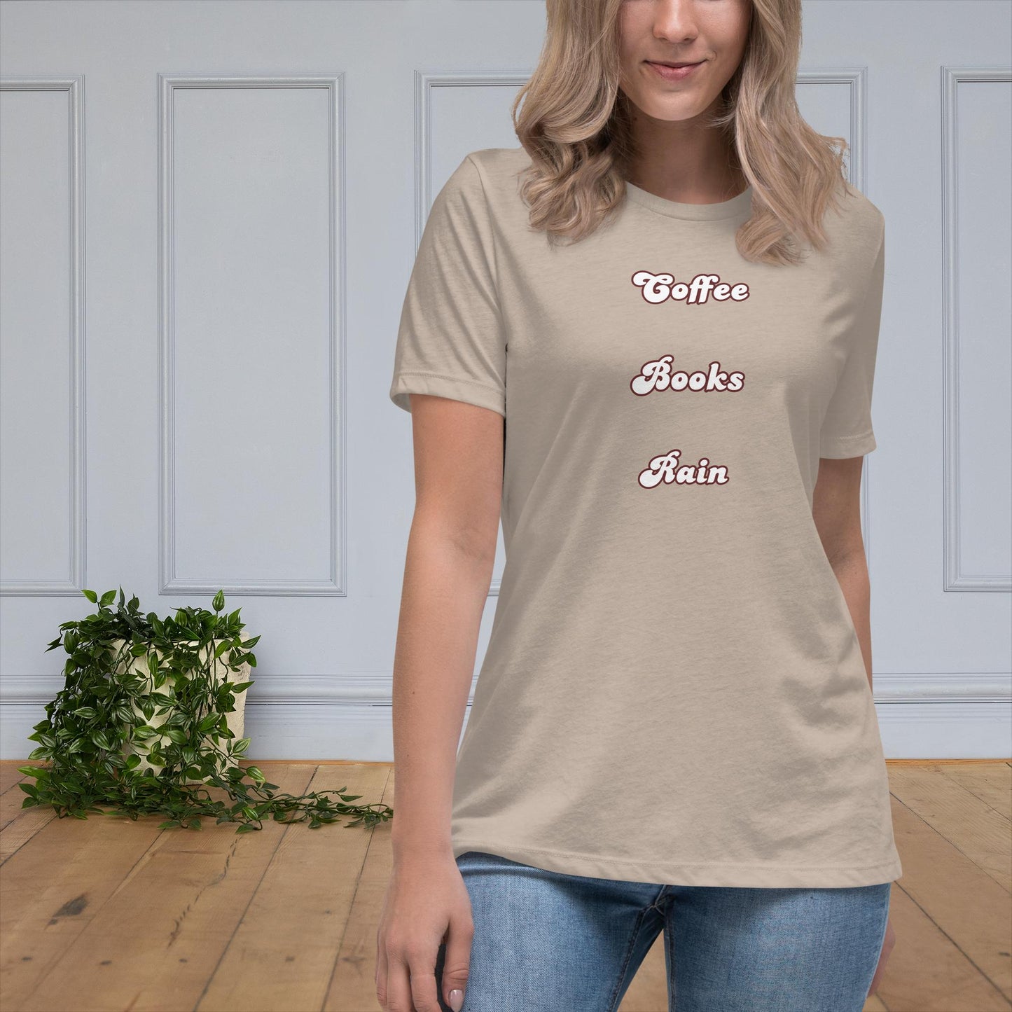 Coffee, Books, Rain - Women's Relaxed T-Shirt
