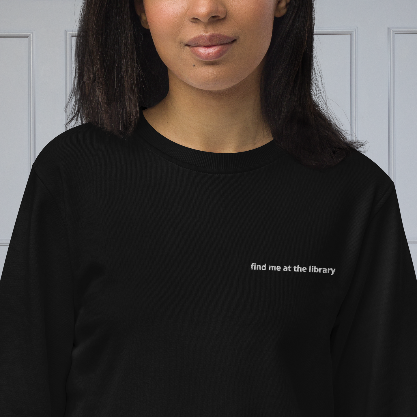 Find Me At The Library - Unisex Long Sleeve Organic Sweatshirt
