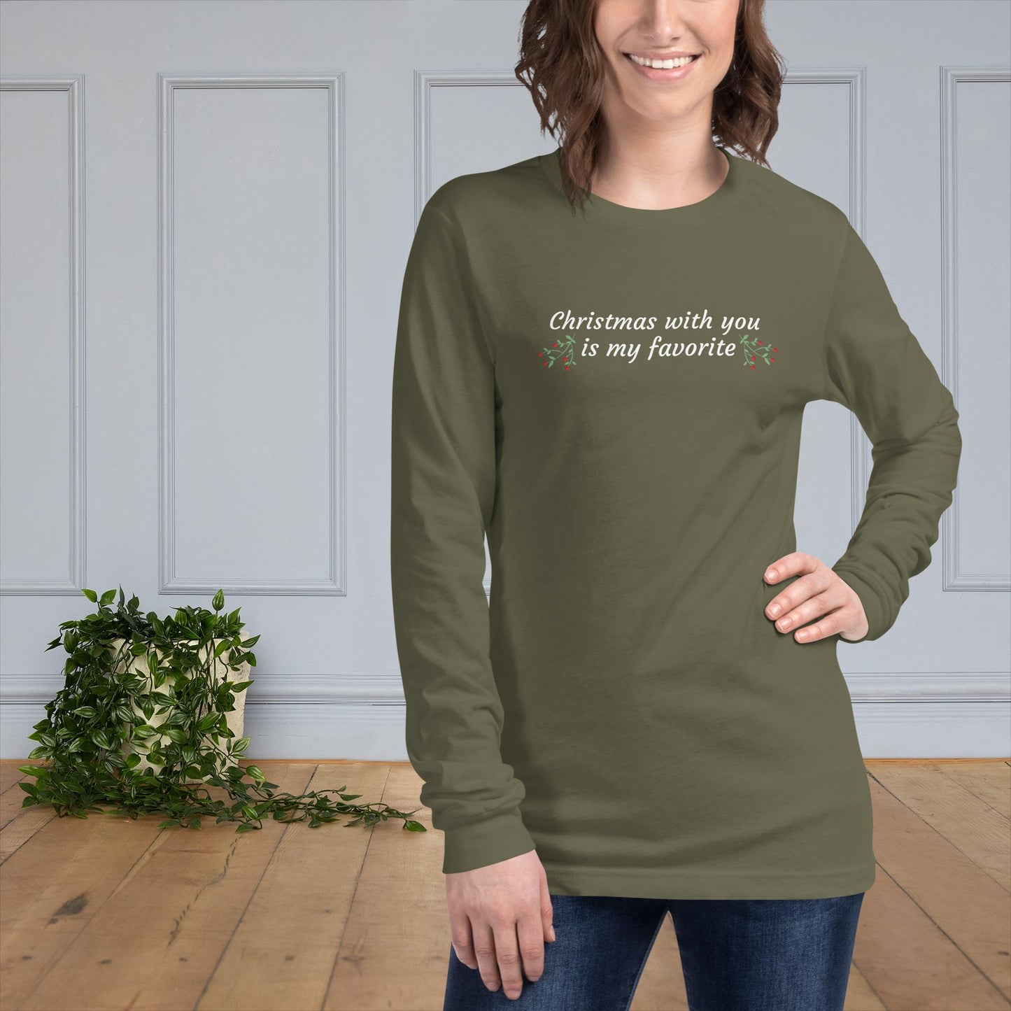 Christmas with You is My Favorite - Unisex Long Sleeve Tee